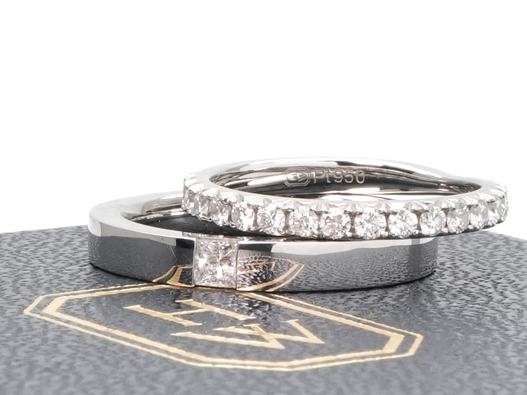 投稿記事「ハリーウィンストン ブリリアント ラブ ダイヤ ペアリング/プリンセスカット マリッジリングを買取しました！」の商品画像