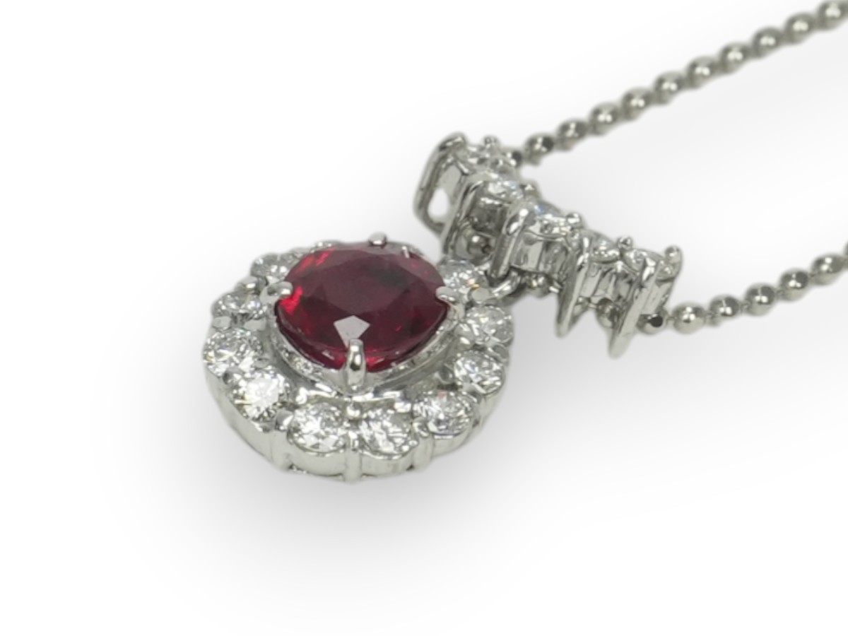 投稿記事「ルビー ダイヤ ネックレス Pt950/Pt850 0.97ct 0.53ct プラチナを買取しました！」の商品画像