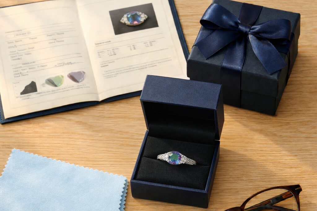 鑑別書付きのアレキサンドライトリングのイメージ画像