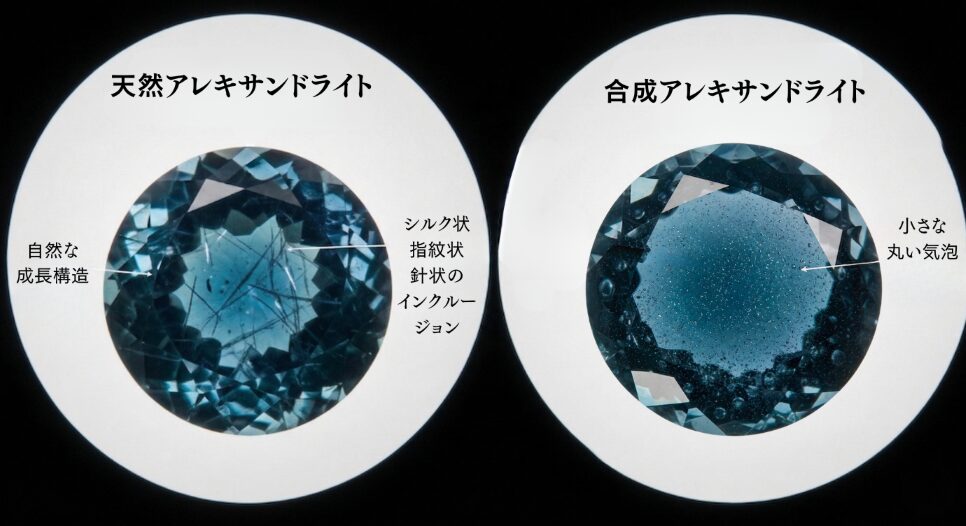 天然と合成アレキサンドライトの違い