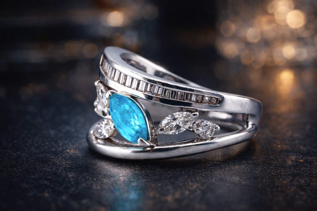 高品質なパライバトルマリンの指輪の画像