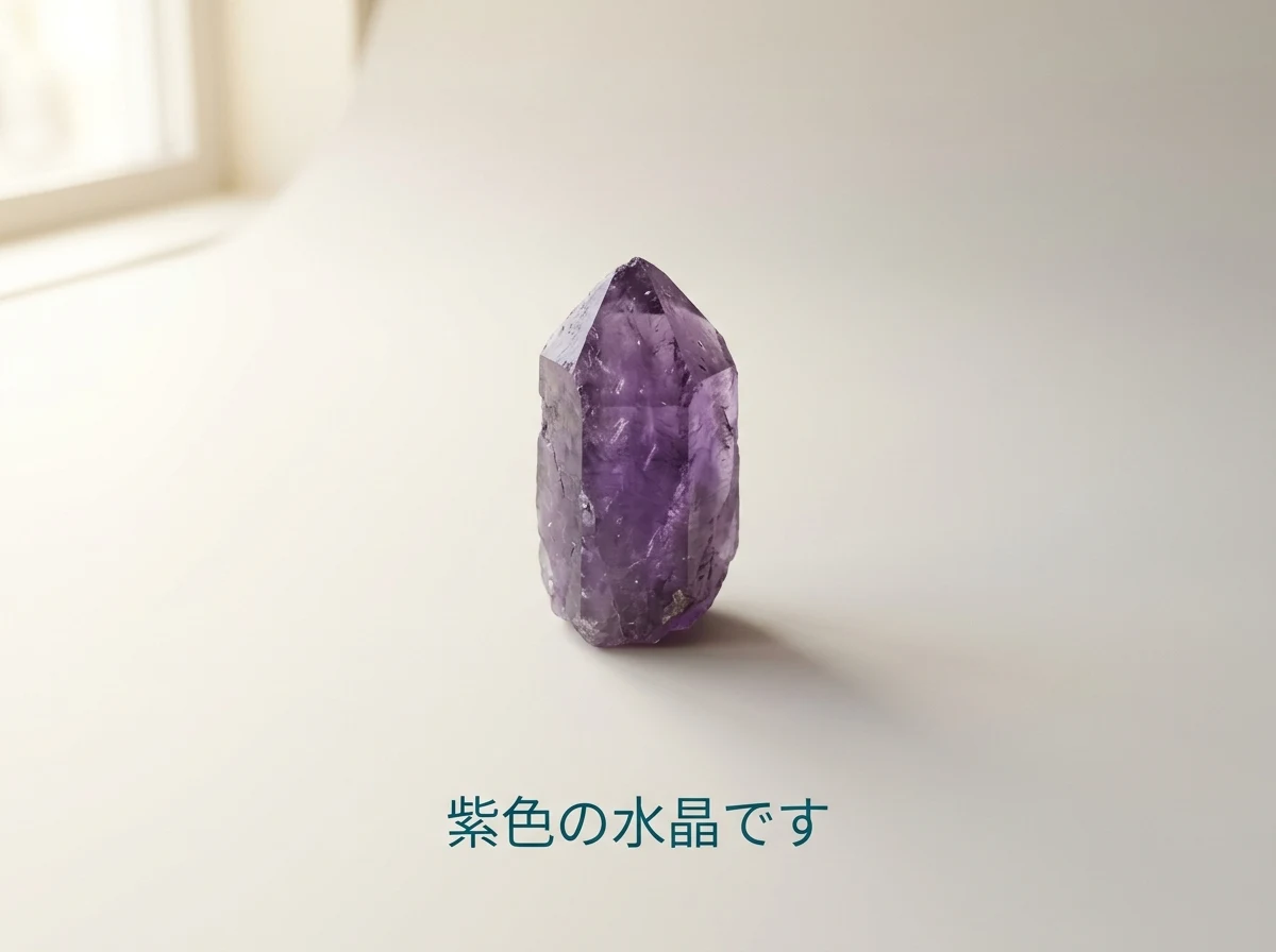 紫の水晶の結晶