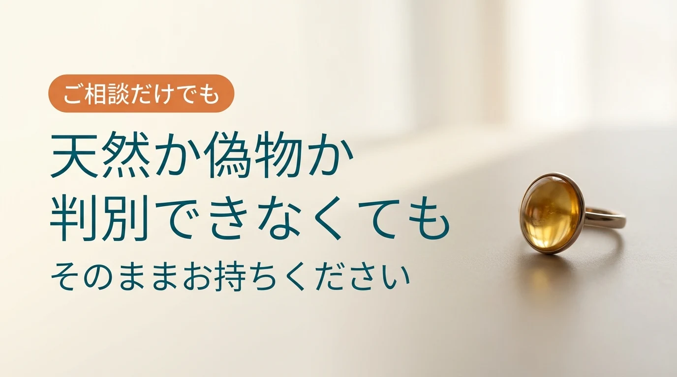 天然か偽物か判別できなくても、そのままお持ちいただけることを示した記事のアイキャッチ