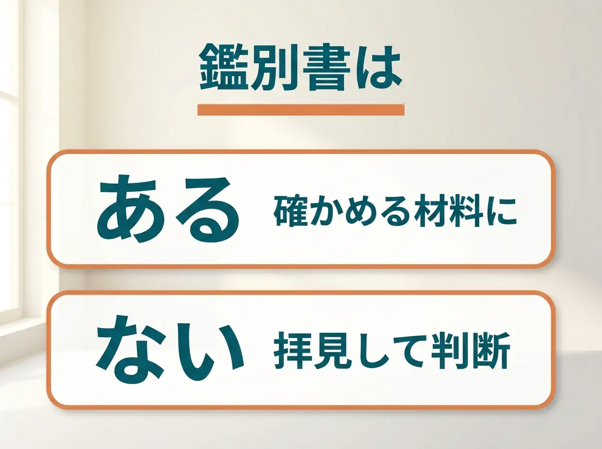鑑別書がなくても拝見できることを示した図
