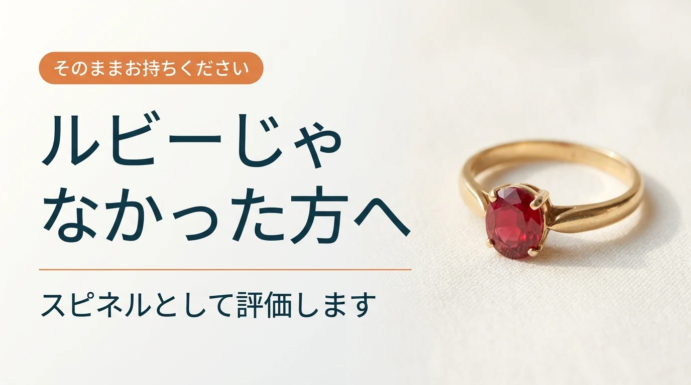古い金の指輪に留められた赤い石を布の上に置いた写真