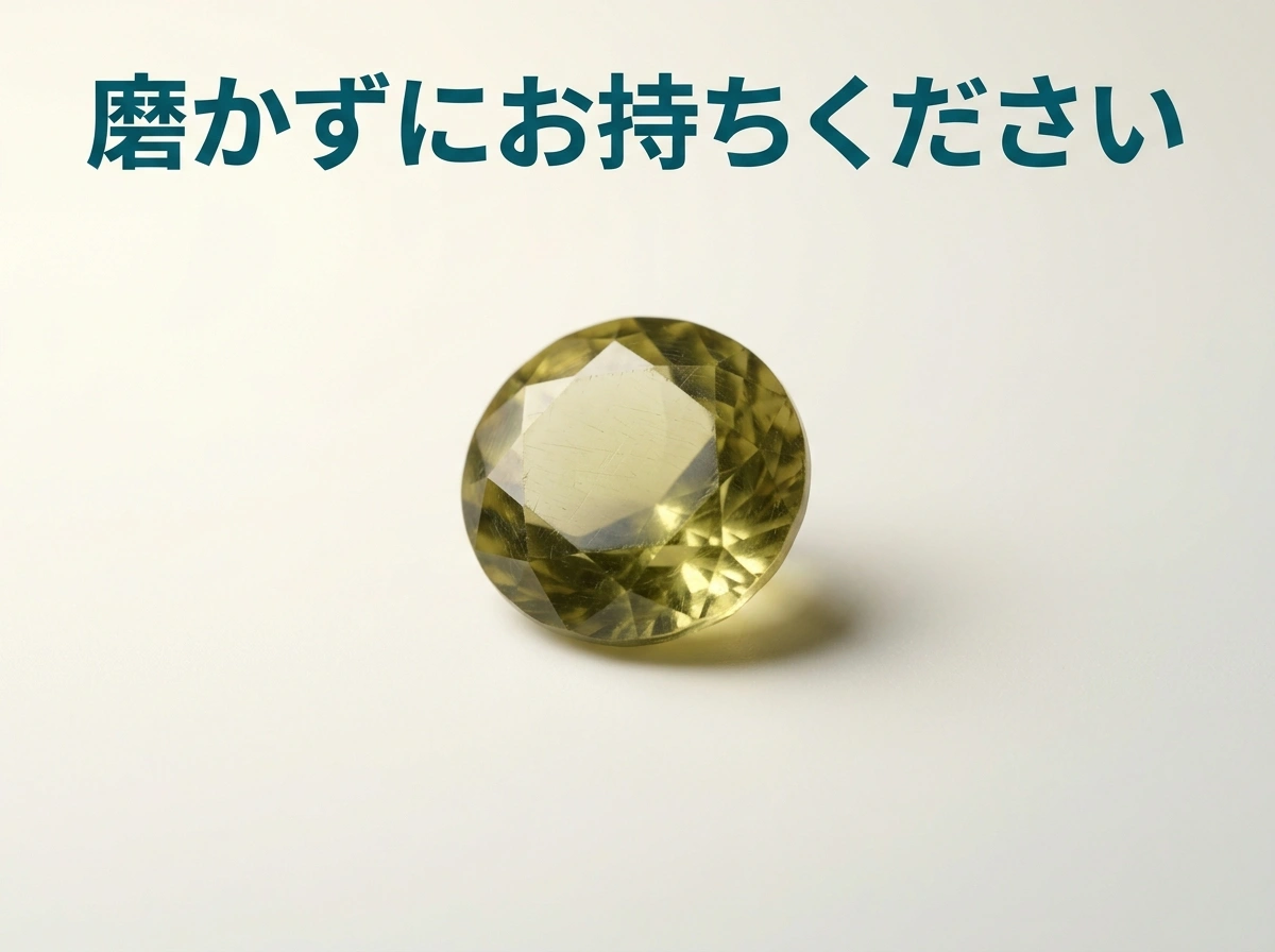 表面の艶が鈍ったスフェーンのルース