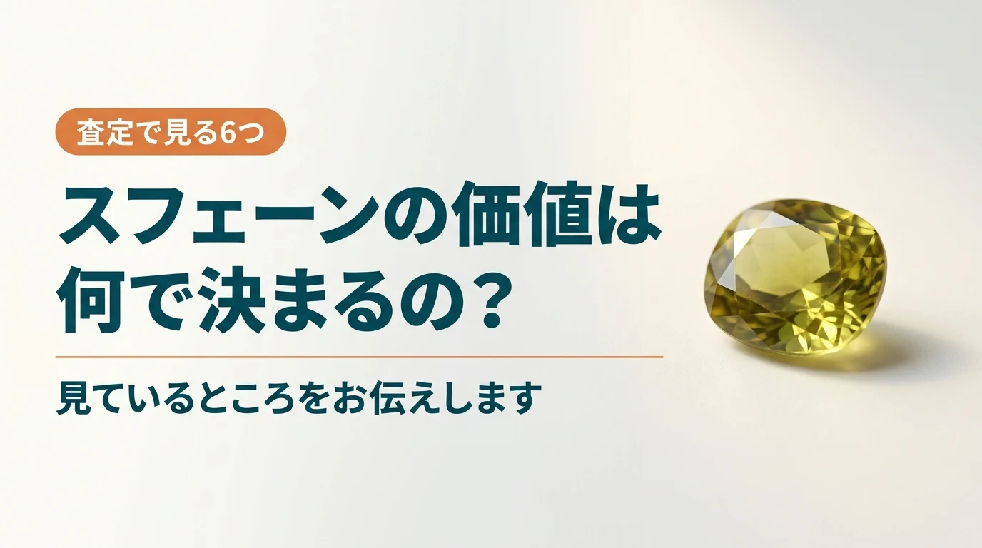 スフェーンのルースと、査定で見る6つのポイントを示した画像