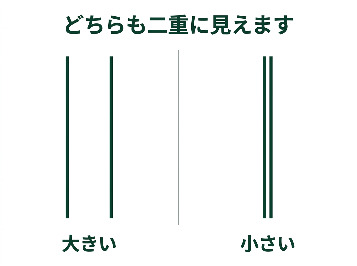 どちらの石も線が二重に見えますが、ずれの大きさが違います
